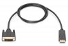 Digitus Kabel adapter Displayport z zatrzaskiem 1080p 60Hz FHD Typ DP/DVI-D (24+1) M/M 5m Czarny