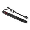 Qoltec Listwa zasilająca do Rack 19cali | 1U | 10A | PDU | 8xIEC C13 | 2m