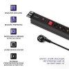Qoltec Listwa zasilająca CB do szafy RACK | 19cali | 1U | 16A | PDU |  6xSCHUKO | 2m