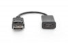 Digitus Kabel adapter DisplayPort z zatrzaskiem 1080p 60Hz FHD Typ DP/HDMI A M/Ż 0,2m Czarny