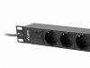 Lanberg Listwa zasilająca Rack PDU 10 cali 1U 3x Schuko 2m 16A czarna