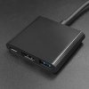 Qoltec Adapter USB 3.1 typ C / HDMI + USB A + USB typ C | Czarny