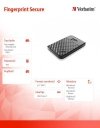 Verbatim Dysk zewnętrzny Fingerprint Secure 1TB 2.5 cala USB-C 3.0 Gen1 czytnik linii papilarnych