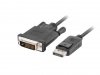 Lanberg Kabel DisplayPort v1.2 DVI-D(24+1) 1.8M czarny                  CA-DPDV-10CU-0018-BK