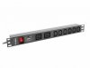Lanberg Listwa zasilająca Rack PDU 19 cali 1U 16A 2X C19 6X IEC C13 czarna C20