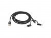 Lanberg Kabel 3in1 USB-A(M)->USB MICRO(M)+LIGHTNING(M)+USB-C(M) 2.0 1M  czarny premium