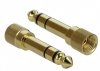 Delock Kabel audio minijack 3.5mm M/M 3 PIN + 2x przejściówka nakręcana jack 6.35mm 1m czarny