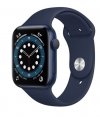 Apple Zegarek Series 6 GPS + Cellular, 44mm koperta z aluminium w kolorze niebieskim z paskiem sportowym w kolorze głębokiego gr