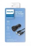 Philips Ładowarka samochodowa USB-A + USB-C (z kablem USB-C)
