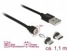 Delock Kabel USB MICRO+USB-C magnetyczny combo 2.0 1.1m