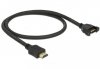 Delock Przedłużacz HDMI M/F V1.4 0.5m czarny do panelu