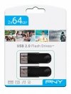 PNY Zestaw 2 x pendrive 64GB USB 2.0 ATTACHE FD64GATT4X2-EF