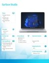 Microsoft Surface Laptop Studio Win11Pro i7-11370H/32GB/1TB/RTX3050Ti 4GB/14.4 cala Commercial Platinum ADI-00009