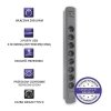 Qoltec Listwa antyprzepięciowa | 8 gniazd | 2xUSB | 1.8m | Szara