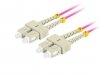 Lanberg Patchcord światłowodowy Mm Sc/Upc-Sc/Upc Duplex 3.0mm 1m fioletowy