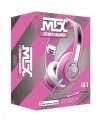MTX Słuchawki Hi-Fi  iX1 PINK - z redukcją szumów i bogatym basem, pilot do Apple, Różowe