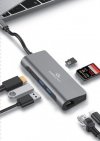 Gembird Adapter USB-C Hub HDMI 1xUSB-C GbE 2xUSB-A Card PD