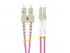 Lanberg Patchcord światłowodowy mm lc/upc-sc/upc duplex 3.0mm om4 50/125 0.5m fioletowy