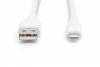 Digitus Kabel połączeniowy silikonowy USB-A - Lightning, USB 2.0 12W, certyfikat MFI, 0,5m Biały