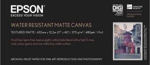 Papier Epson WaterResistant Matte Canvas Roll, 17 x 12,2 m, 375g/m2 C13S042013