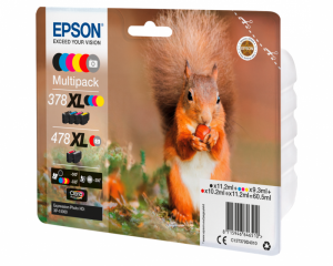 Epson Tusz 378XL+478XL XP-15000 CMYK 1x10.2ml, 2x11.2ml, 3x9.3ml