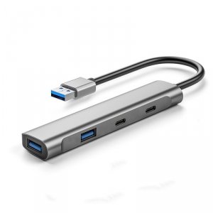 iBOX Hub USB Typ-A 4-portowy 2xUSB-C 5Gb/s + 2xUSB-A 5Gb/s
