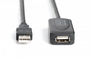 Digitus Kabel przedłużający USB 2.0 HighSpeed Typ USB A/USB A M/Ż aktywny 25m Czarny