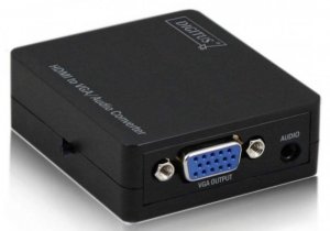 Digitus Konwerter sygnału HDMI do VGA, 1080p 60Hz FHD, z audio (1xMiniJack)