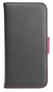Holdit Etui walletcase iPhone 6/6S skóra czarne/różowe