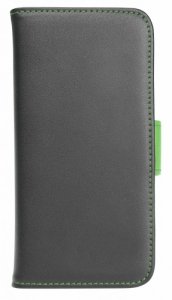 Holdit Etui walletcase iPhone 6/6S skóra czarne/zielone