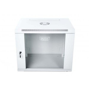 Digitus Szafa wisząca jednosekcyjna 19 9U 501/600/450 mm, drzwi szklane, szara (RAL 7035), zmontowana