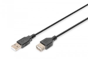 Digitus Kabel przedłużający USB 2.0 HighSpeed Typ USB A/USB A M/Ż 1,8m Czarny