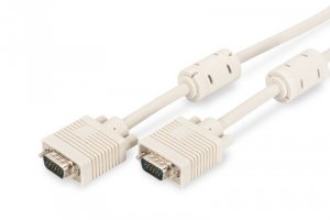 Digitus Kabel połączeniowy VGA 1080p 60Hz FHD Typ DSUB15/DSUB15 M/M 15m Szary