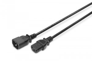 Digitus Kabel przedłużający zasilający Typ IEC C14/IEC C13 M/Ż 1,2m Czarny