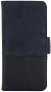 Holdit Selected walletcase Skrea skóra/zamsz granatowy iPhone 7 8