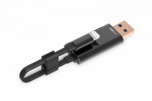 EDNET Kabel USB 3.1 Lightning z czytnikiem microSD Smart Memory dla Apple Czarny