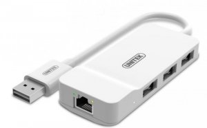 Unitek Adapter USB2.0 do 10/100+ hub 3x USB2.0; Y-1470
