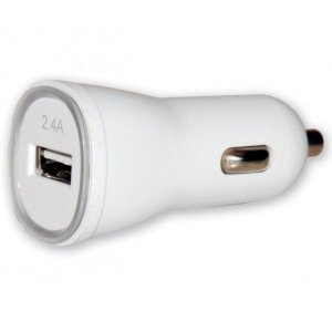 Techly Ładowarka samochodowa USB 5V 2.4A biała
