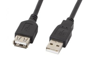 Lanberg Przedłużacz kabla USB 2.0 AM-AF czarny 3M