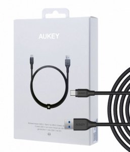 AUKEY CB-AC2 nylonowy kabel Quick Charge USB C-USB 3.1 | FCP | AFC | 2m | 5 Gbps | 3A | 60W PD | 20V