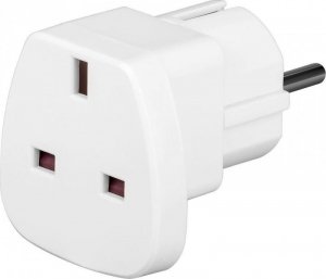 Techly Adapter wtyku zasilania UK/EU 13A, UK/BS -CEE 7/7 biały