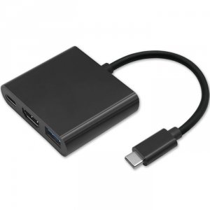 Qoltec Adapter USB 3.1 typ C / HDMI + USB A + USB typ C | Czarny