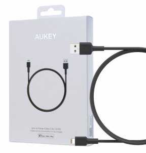 AUKEY CB-BAL1 wzmocniony kabel Quick Charge Lightning-USB | 1.2m | PCV | certyfikat MFi Apple