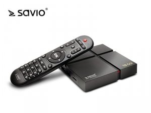 Elmak Odtwarzacz multimedialny SAVIO TB-G01 Smart TV Box Gold, Android 9.0 Pie, Bluetooth, USB 3.0, Dual Wi-Fi