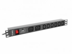 Lanberg Listwa zasilająca Rack PDU 19 cali 1U 16A 2X C19 6X IEC C13 czarna C20