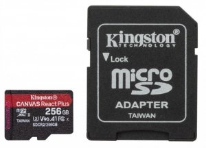 Kingston Karta pamięci microSD 256GB React Plus 285/165MB/s czytnik+adapter