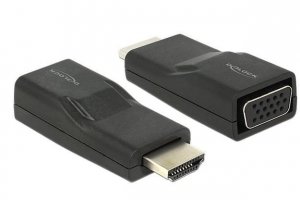 Delock Adapter HDMI(M)- VGA(F) CZARNY MINI rozmiar