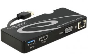 Delock Replikator portów USB 3.0-HDMI, VGA , LAN, USB 3.0 czarny