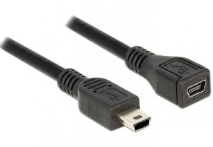 Delock Przedłużacz USB Mini M/F 1m czarny