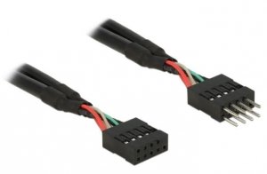Delock Przedłużacz USB PIN HEADER M/F 10 PIN 2.0 10 cm czarny